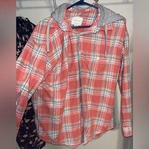 American Eagle Button up flannel hoodie